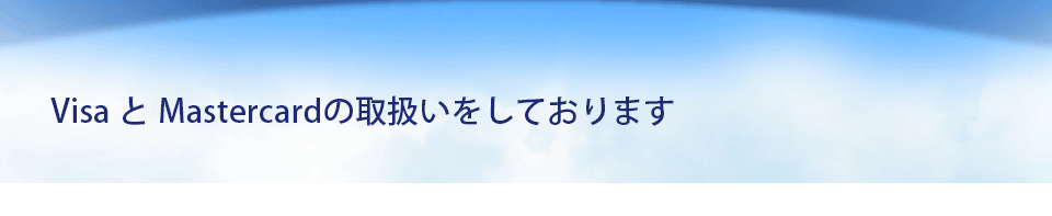 Visa と Mastercard の取扱いをしております